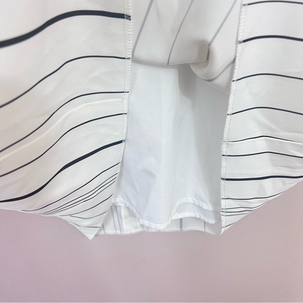 Calvin Klein Crew Neck Sleeveless Women's Shift Dress White Stripes Size 8 - Picture 10 of 12